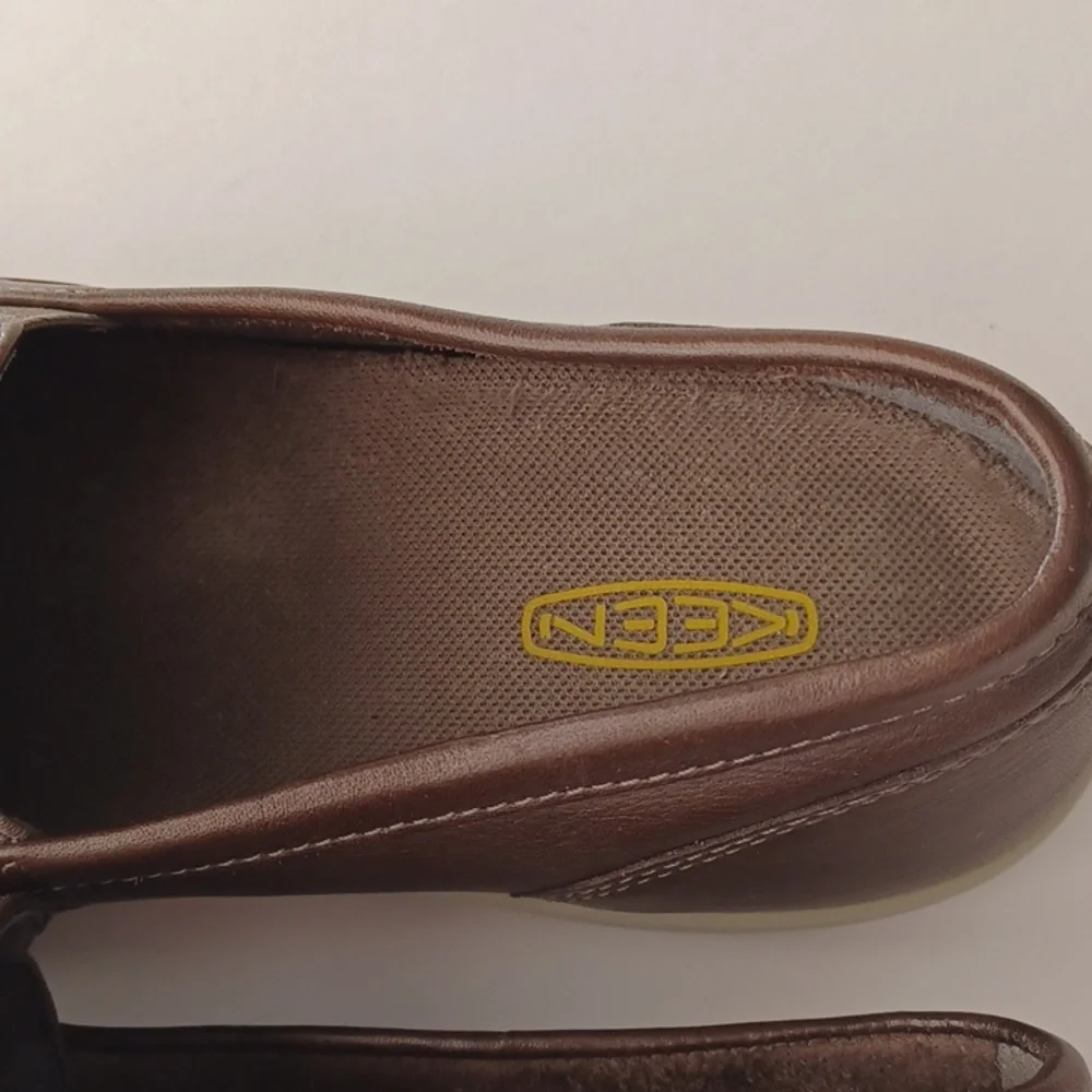 Keen Lorelai Slip On Leather Shoes  Sneakers SZ 8.5 Brown Walking Hiking Comfort - Picture 5 of 13